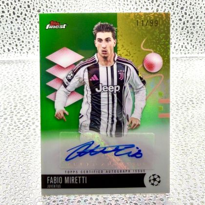 Fabio Miretti 2025-26 Topps Finest UCC - AUTO 11/99 #BA-FA Juventus  
