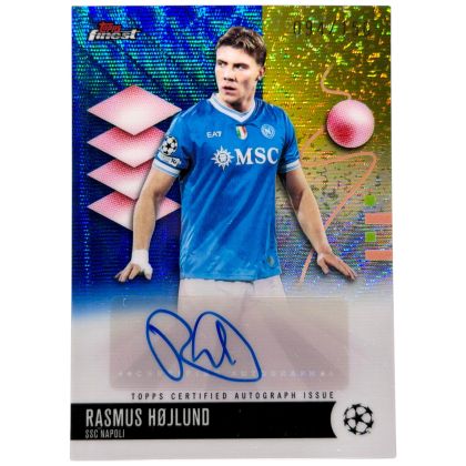 Rasmus Højlund 2025-26 Topps Finest UCC AUTO #BA-HO  94/150 SCC Napoli