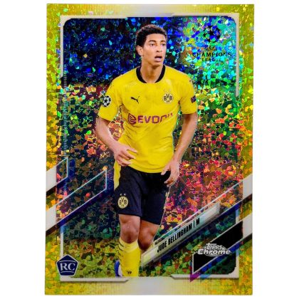 Jude Bellingham 2020-21 Topps Chrome UCC Yellow Mini-Diamond Refractor RC 5/299 #68 Borussia Dortmund