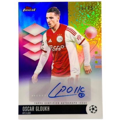 Oscar Gloukh 2025-26 Topps Finest UCC AUTO 36 /75 #BA-OG Ajax Amsterdam