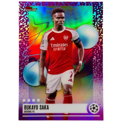 Bukayo Saka 2025-26 Topps Finest UCC Oil Spill SP #237 Arsenal FC