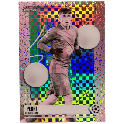 Pedri 2025-26 Topps Finest UCC Uncommon Pearl Checkerboard 1 /40 FC Barcelona