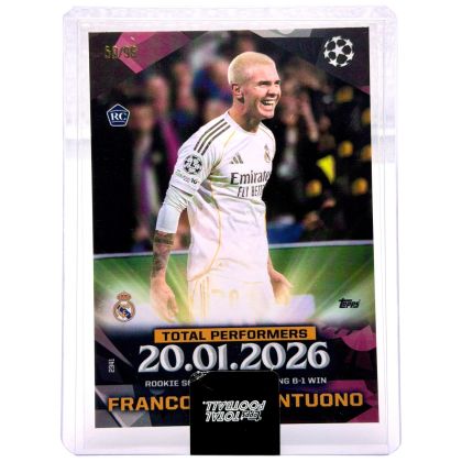 Franco Mastantuono 2026 Topps Total Football RC Total Performers 50 /99 Real Madrid