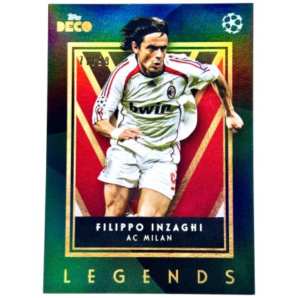 Filippo Inzaghi 2023-24 Topps Deco UEFA Club Competitions - GREEN 71/99 AC Milan