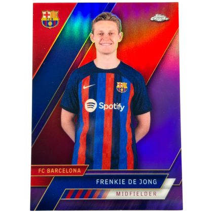 Frenkie De Jong 2022-23 Toops Chrome FC Barcelona Més Que Un Club - PURPLE 09/15 #25