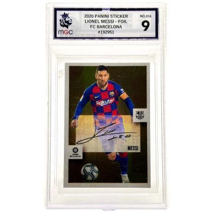 Lionel Messi 2021-22 Panini La Liga Serie 10 - MOSAIC GOLD AUTO printed #16 FC Barcelona MGC 9