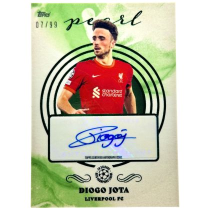Diogo Jota 2021-22 Topps Pearl UCL - AUTO Green 07/99 FC Liverpool