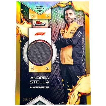 Andrea Stella 2024 Topps Finest Formula 1 - F1 RELIC Gold 09/25 #F1R-STE Mclaren