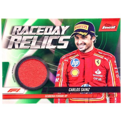 Carlos Sainz 2024 Topps Finest Formula 1 - Raceday RELIC Green Refractor 33/50 #RDR-SAI Ferrari