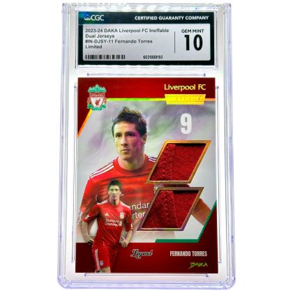 Fernando Torres 2023-24 Daka Liverpool Ineffable - Dual Jerseys Relic 19/25 #IN-DSJY-11 CGC 10