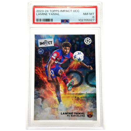 Lamine Yamal 2023-24 Topps Impact UCC - Rookie RC FC Barcelona PSA8