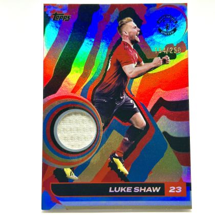 Luke Shaw 2024-25 Topps Manchester United Team Set - Player Worn RELIC Blue 154/250 #CR-LS