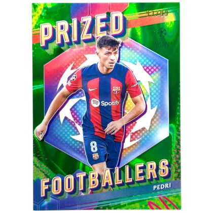 Pedri 2023-24 Topps Finest - Prized Footballers Green 93/99 SP #PF-7 FC Barcelona