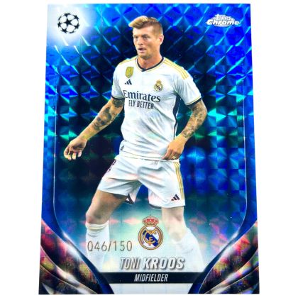 Toni Kroos 2023-24 Topps Chrome UCC - Blue Geometric Refractor 046/150 #180 Real Madrid