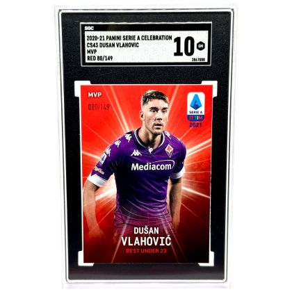 Dusan Vlahovic 2020-21 Panini Serie A Celebration Best under 23 MVP Red 080/149 #43 SGC 10 AC Fiorentina