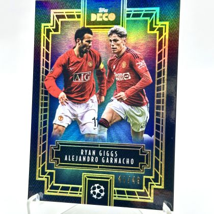 Ryan Giggs & Alejandro Garnacho 2023-24 Topps Deco UCC - BLUE 41/49 Rookie RC Manchester United
