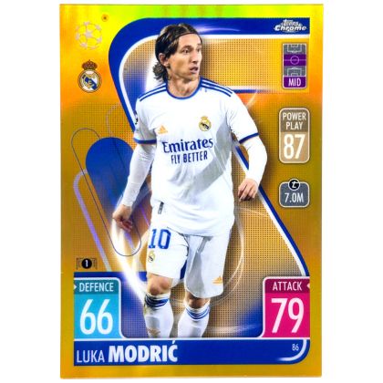 Luka Modric 2021-22 Topps Chrome Match Attax UEFA - GOLD 08/50 #86 Real Madrid