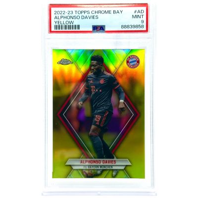 Alphonso Davies 2022-23 Topps Chrome Bayern Munchen - GOLD 02/20 #BAY-AD PSA 9 