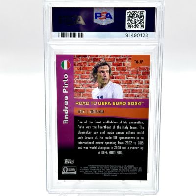 Andrea Pirlo 2023-24 Topps Finest Road to Euro - The Man GOLD 07/50 #TM-AP Italy PSA 10