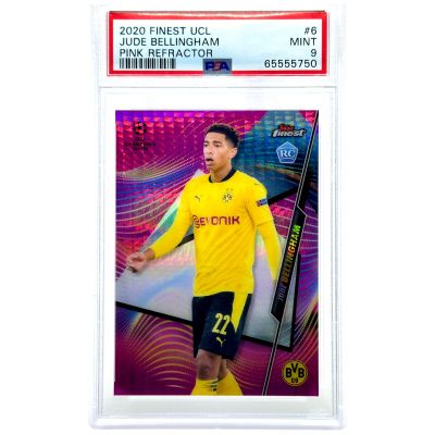 Jude Belingham 2020-21 Topps Finest UCL PINK REFRACTOR Rookie RC #6 078/125 PSA 9 Borussia Dortmund