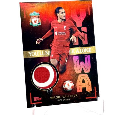 Virgil van Dijk 2022-23 Topps Liverpool Team Set - You will never walk alone Match Worn PATCH RED 2/5 #RE-VD