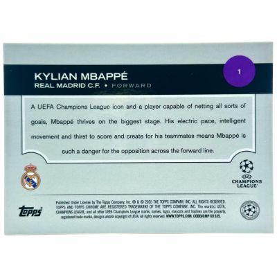 Kylian Mbappe 2024-25 Topps UCC Chrome - Roman Numerals XI 7/11 SSP #1 Real Madrid