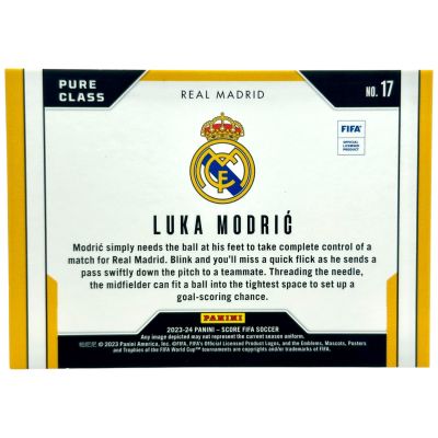 Luka Modric 2023-24 Panini Score FIfa Soccer - Pure Class 9/15 #17 Real Madrid 