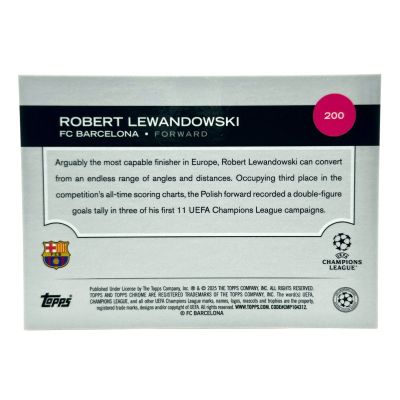 Robert Lewandowski 2024-25 Topps Chrome Logo Fractor Orange 16/25 #200 FC Barcelona