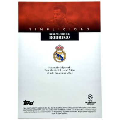Rodrygo 2025 Topps Simplicidad 7/10 Real Madrid