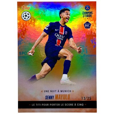 Senny Mayulu 2025 Topps PSG 13/25 Orange Rookie 