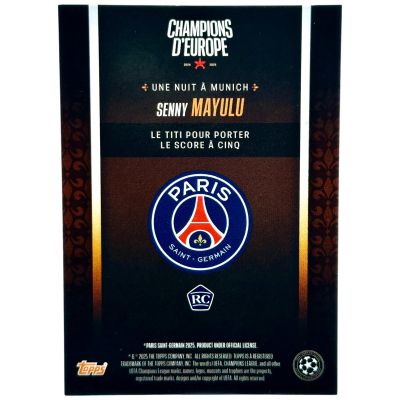 Senny Mayulu 2025 Topps PSG 13/25 Orange Rookie 