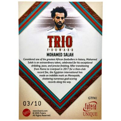 Mohamed Salah 2025 Futera Unique Gold Frame #GTF4I 3/10