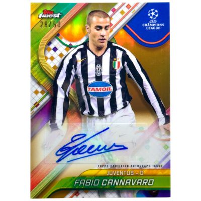 Fabio Cannavaro 2024-25 Topps Finest UCC AUTO #BR-FR 28/50 Juventus