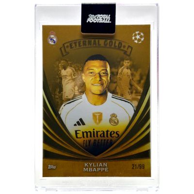 Kylian Mbappe 2025 Topps Total Fotbal Eternal Gold  21/99 #EG9 Real Madrid