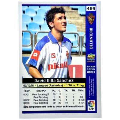David Villa 2004 Fichas Liga ROOKIE #499 Real Saragoza