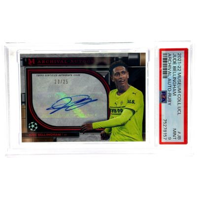 Jude Bellingham 2021-22 Topps Museum UCL - Archival AUTO Ruby #AA-JB 20/25 PSA 9 