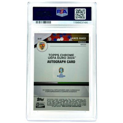 Ianis Hagi 2024 Topps Chrome Euro 2024 - AUTO Blue Lava 08/75 #RCAIH Romania PSA 10 