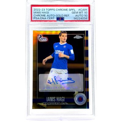 Ianis Hagi 2022-23 Topps Chrome SPFL - AUTO #CA-IH 24/50 Rangers PSA 10 POP1