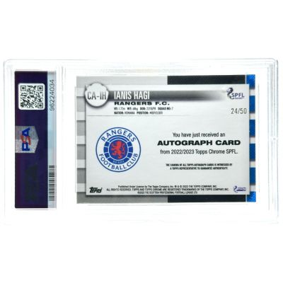 Ianis Hagi 2022-23 Topps Chrome SPFL - AUTO #CA-IH 24/50 Rangers PSA 10 POP1