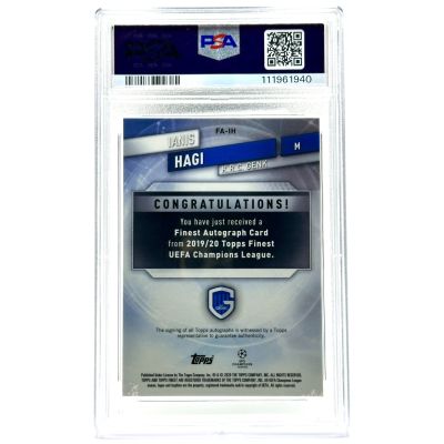 Ianis Hagi 2019-20 Topps FInest UCL AUTO #FA-IH 16/99 Genk PSA 10 POP1