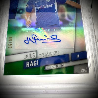 Ianis Hagi 2019-20 Topps FInest UCL AUTO #FA-IH 16/99 Genk PSA 10 POP1