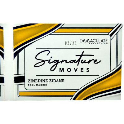 Zinedine Zidane 2023-24 Panini Imaculate - On card AUTO Booklet 02/25 Signature Moves #SMA-ZZ Real Madrid