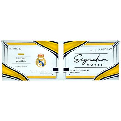 Zinedine Zidane 2023-24 Panini Imaculate - On card AUTO Booklet 02/25 Signature Moves #SMA-ZZ Real Madrid