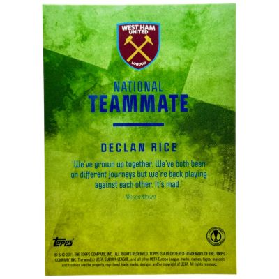 Declan Rice 2021-22 Topps Future Champions UEL - AUTO 23/49 Westham United