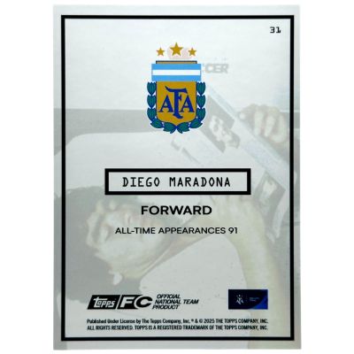 Diego Maradona 2025 Topps Argentina Focus 43/99 #31 Argentina
