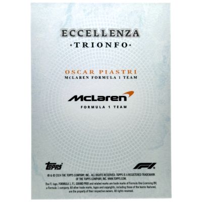 Oscar Piastri 2024 Topps Formula 1 Eccellenza - Triomfo BLUE 33/49 McLaren