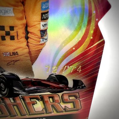 Lando Norris 2024 Topps Finest Formula 1 - Finsihers Die-Cut 72/74 SSP #FIN-4 Mclaren