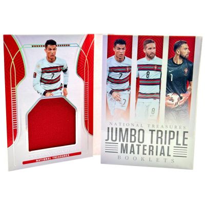 Cristiano Ronaldo / J. Moutino / R. Patricio 2022 Panini National Treasures - Triple Booklet Worn Relic 3/49 #TM-PR1 Portugalia