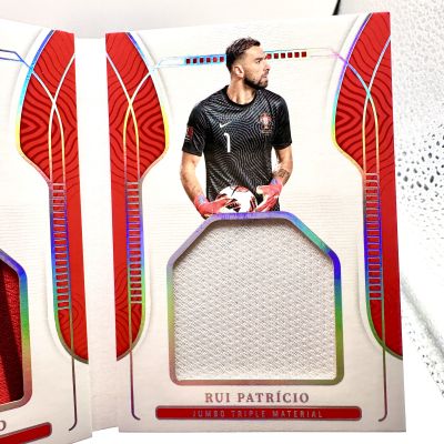 Cristiano Ronaldo / J. Moutino / R. Patricio 2022 Panini National Treasures - Triple Booklet Worn Relic 3/49 #TM-PR1 Portugalia