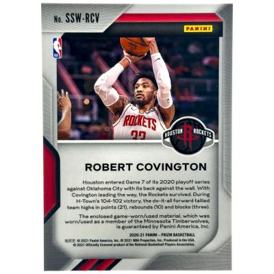 Robert Covington 2020-21 Panini Prizm - Sensational Swatches Game Worn Relic #42 Houston Rockets